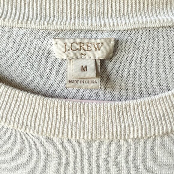 JCrew 3/4 Sleeve Sweater Navy Stripes Anchor Print Size Medium - Picture 2 of 4